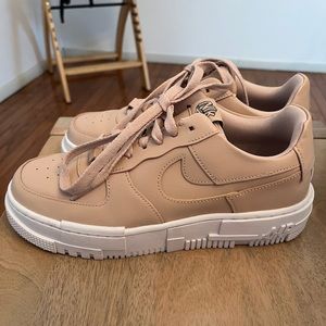 Women’s Nike Air Force One Pixel in Particle Beige.